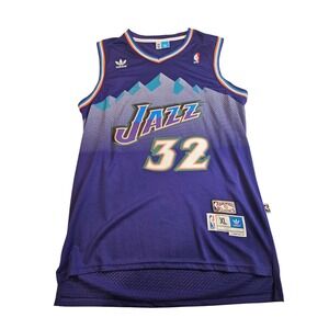 Vintage Adidas NBA Utah Jazz Malone 32 Jersey Hardwood Classics Purple XL